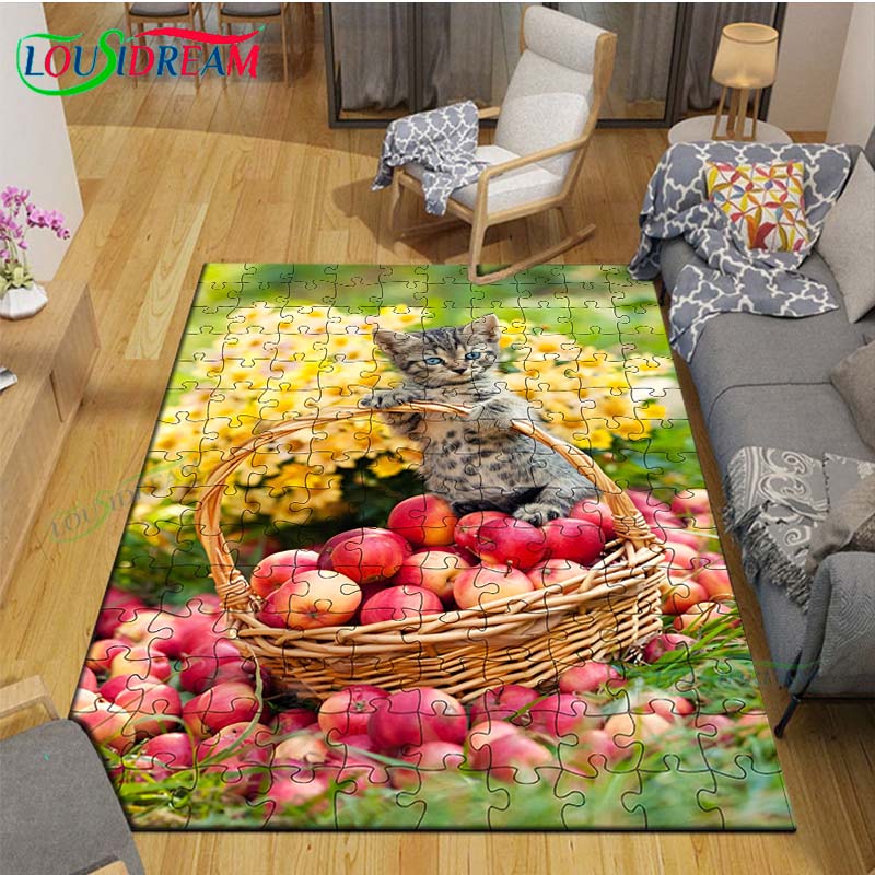 Fashion Popular Puzzle Decor Carpet for Outdoor Balcony Garden Coffee Table Bedroom Area Rugs Kitchen Un-slip Floor Mat Alfombra