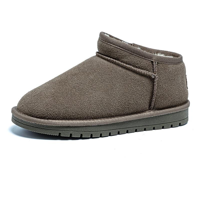 Snow boots men's winter warm velvet thickened leather non-slip waterproof short boots cotton shoes bread shoes