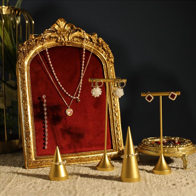 Retro Picture Frame Shape Jewelry Display Stand Earrings Necklace Organizer Rack Jewelry Counter Showcase Props
