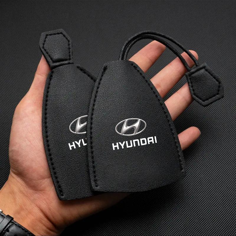 1Pcs Car Key Protection Shell Bag Car Key Case Cover Car Keychain For Hyundai Logo IX35 Bayon Kona I30 ElantraSolaris Palisade