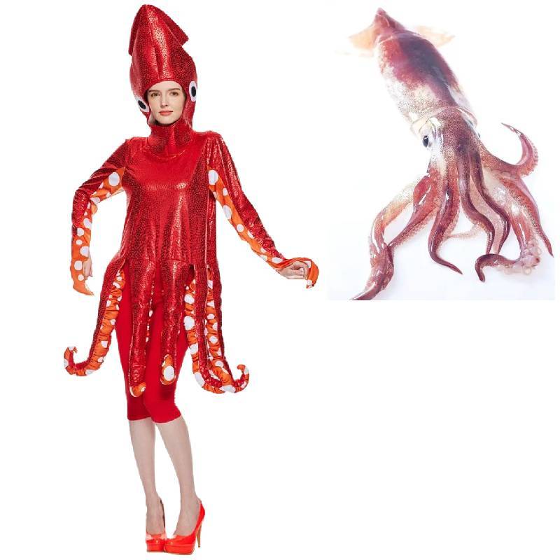 Halloween Marine Creature Octopus Costume For Adults With Polyester Material For Cosplay And Themed Parties