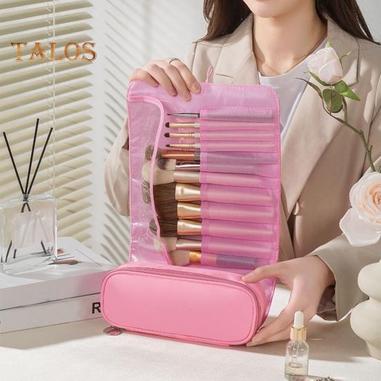 Makeup Brush Bag 12 Slots Waterproof Nylon Foldable Portable Multifunctional Lipstick Eyebrow Pencil Cosmetic Brush Holder Organizer Pouch