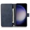 For Samsung Galaxy S25 Case Split Leather Magnetic Wallet Phone Protector with Wrist Strap