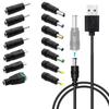 USB To DC5V Power Cord Includes 14 Adapter Plugs for Charging Devices Like Moon Lamp and LED Lights Power Cord