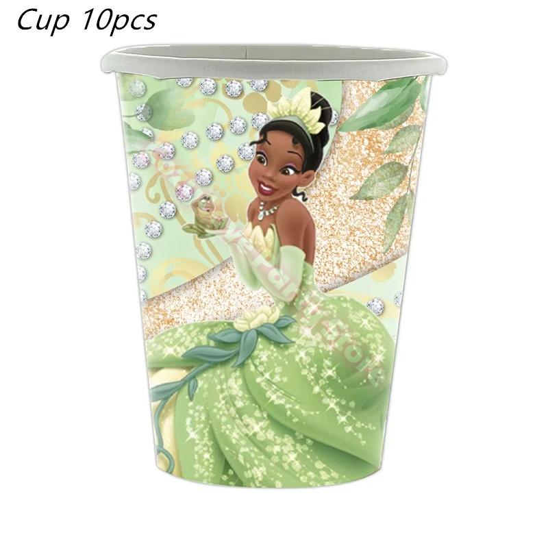 Frog Tiana Princess Party Decoration Set Paper Cup Plate Napkin Balloons Kids Girl Birthday Surprise Gift Baby Shower Photo Prop