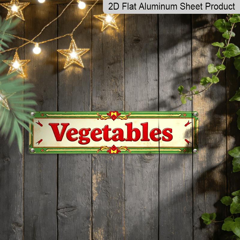 2D Flat- 1pc Vintage Vintage Vegetables Aluminium Decorative Sign |High-Quality Aluminum, Durable UV and Corrosion Resistant, Ideal for Cafes, Bars