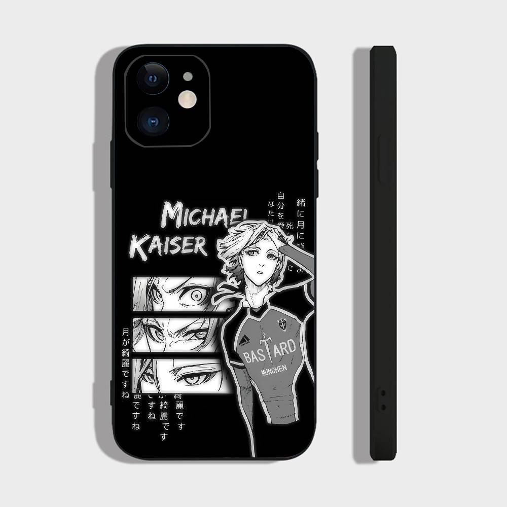 Anime M-Michael Kaiser For IPhone 17 Air 16 15 14 13 12 11 Pro Black Soft Cover Phone Case