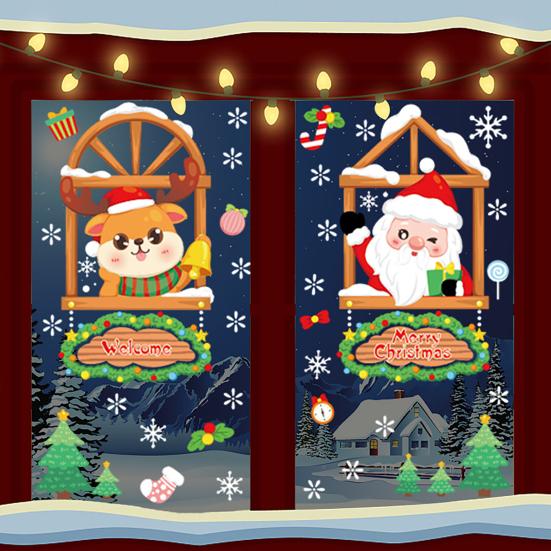 

Красивые наклейки на стену с Санта-Клаусом, съемные украшения из ПВХ для фестиваля