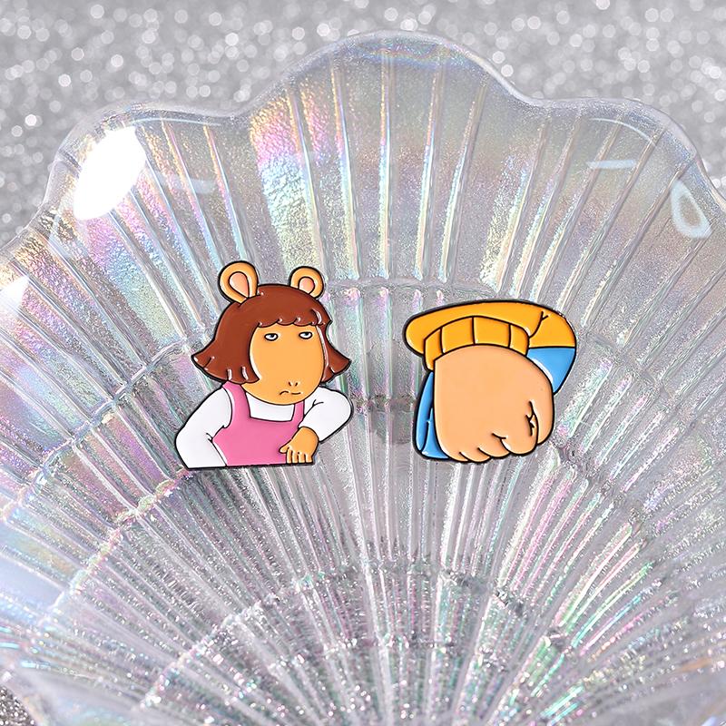 Childhood Cartoon Enamel Pins Funny Animated Characters Side-Eye Brooches Lapel Badge on Clothing  Fashion Jewelry Friends Gifts
