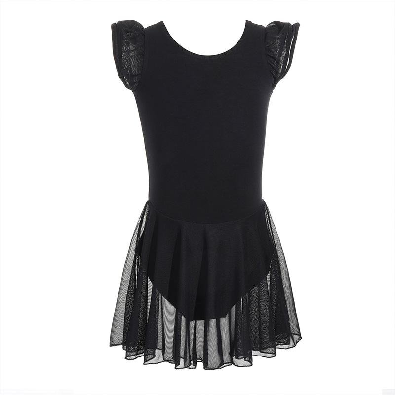 

Балетные платья для девочек, юбка-пачка с коротким рукавом, балетная одежда, гимнастическое танцевальное платье, балетный костюм для детей, балет Y19 130 чёрный