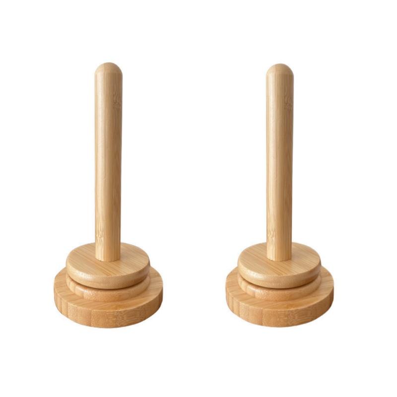 Wooden Yarn Holder Rack Vertical Rotating Weaving Tool Rack Storage Winding Roll Holder Dispenser for Crocheting