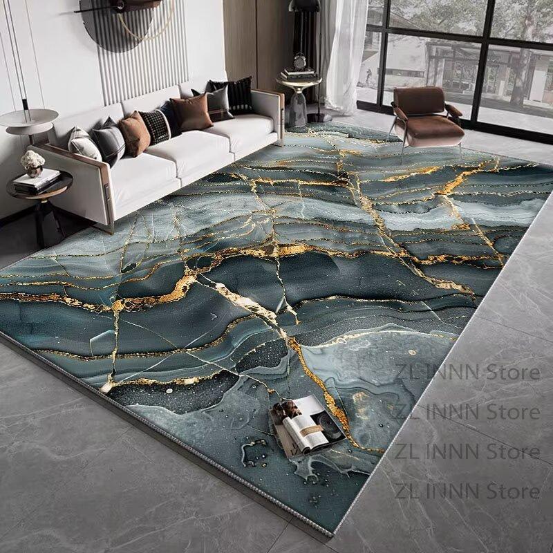 Luxury Marble Style Carpet for Living Room Large Area Texture Decoration Home Washable Rugs Dining Room Bedroom Non-slip Mat