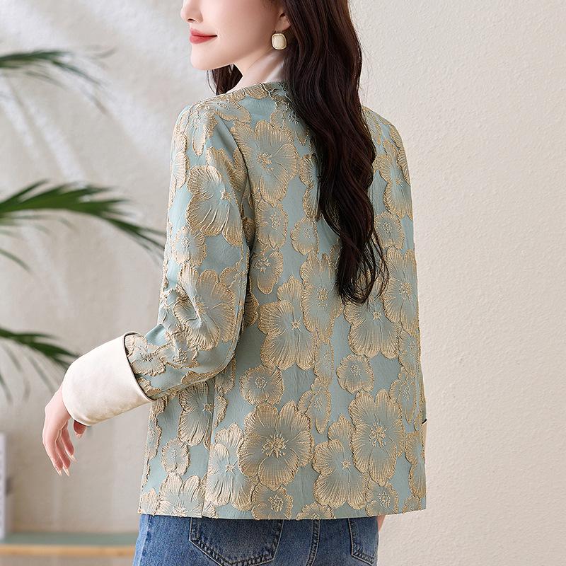 

Modern Mandarin Collar Jacket M зелений