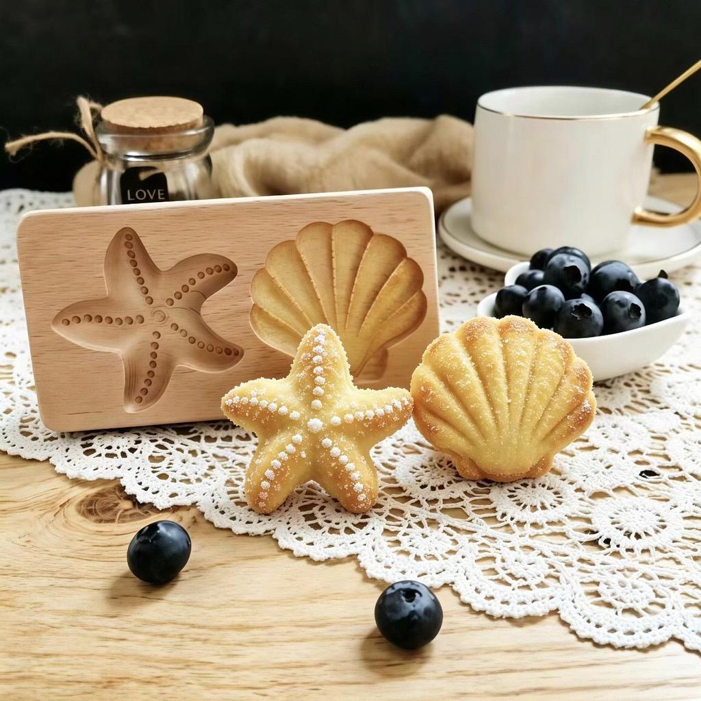 Wooden Gingerbread and Shortbread Cookie Mold Cutter
