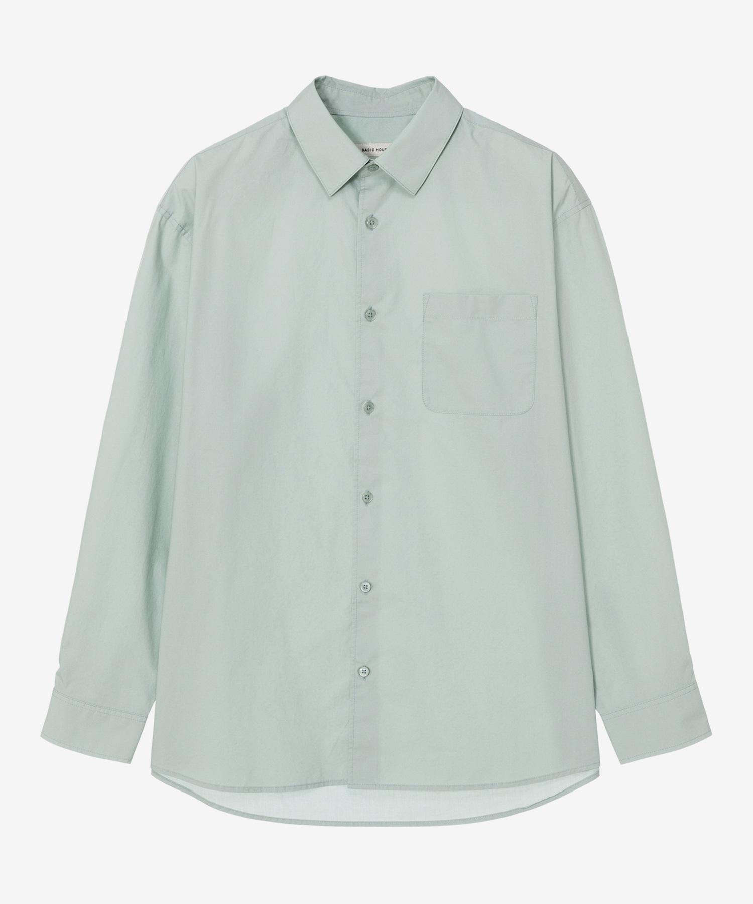 Basic House Cotton Semi-Overfit Poplin Long Sleeve Shirt Mint Lzws0102 Mt/095