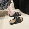 22 Spring and Summer New Sandals Sports Style One-character Open-toed Thick-soled Sandals