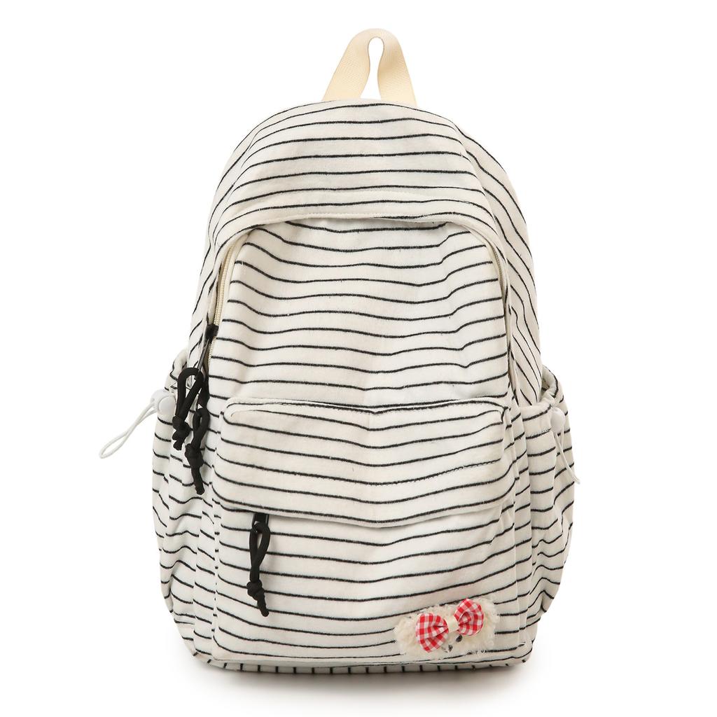 Schulrucksack Lässige Pendlertasche Neuer gestreifter Rucksack für Frühling und Sommer Großer Rucksack für Schüler der Mittel- und Oberstufe
