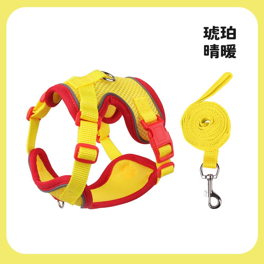 New cat leash vest type pet chest strap reflective and breathable anti-break free small dog walking cat leash