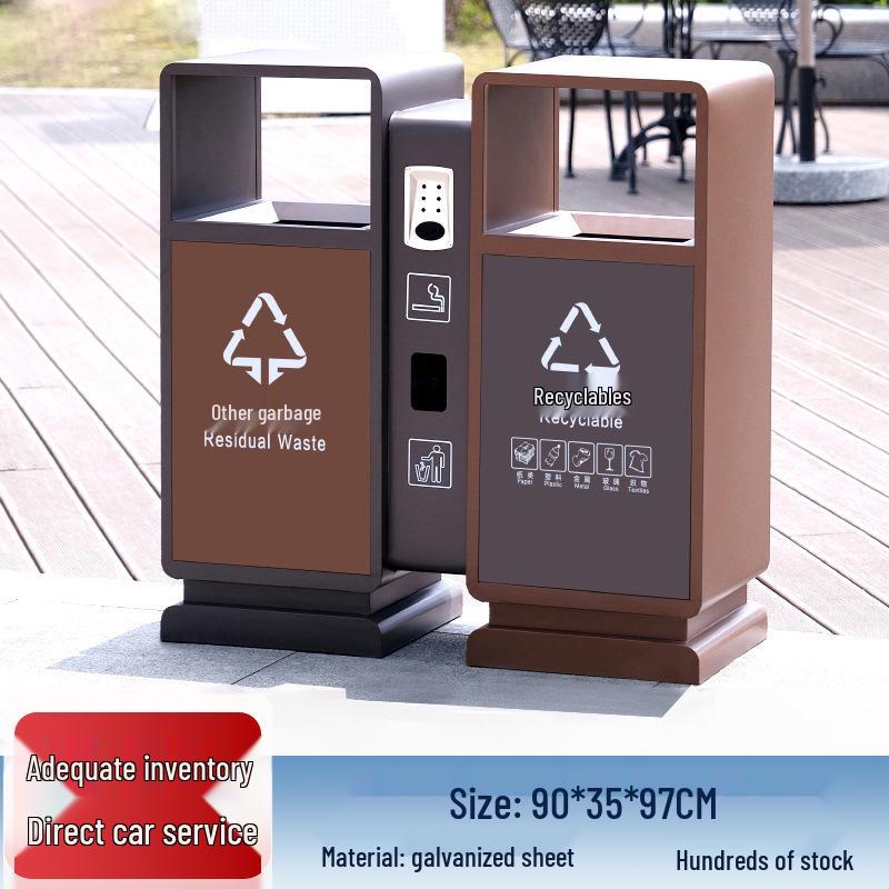 Stainless Steel Outdoor Park & Community Sorting Trash Can