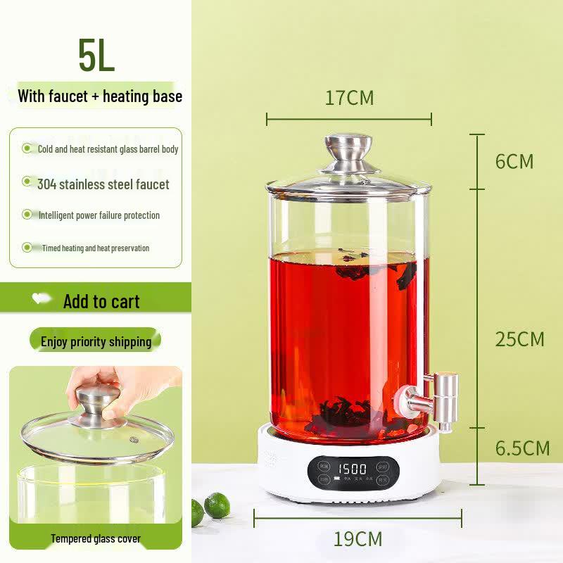5L Electric Glass-Lined Health Kettle
