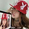 Original Spice Girl Y2K Sweet Cool Wind Red Bunny Embroidered Flat-Brimmed Hat Women'S Summer Versatile Face Small Baseball Cap