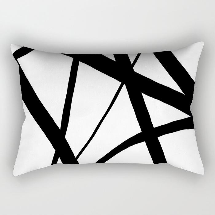 Modern Simple Black And White Geometric Long Strip Pillow Case Sofa Pillow Cushion Cover Premium Durable Quality