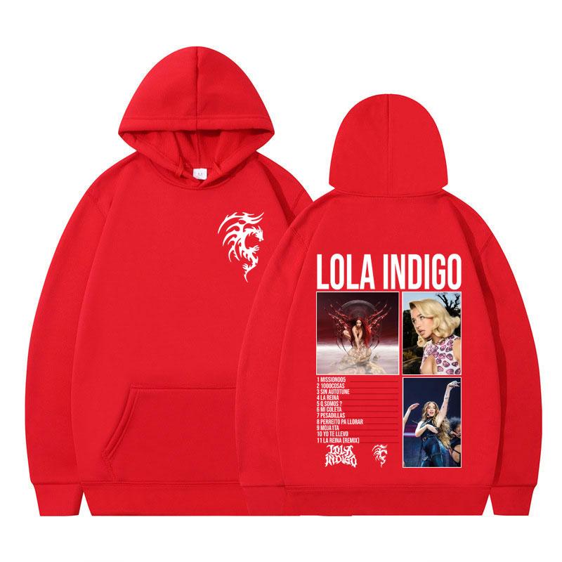 Lola Indigo Tour 2025 Vintage Hoodie Men Women Fashion Oversized Long-sleeved Tracksuit Thick Aesthetic Trendy Harajuku Pullover