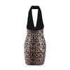 European & American Leopard Print Sexy Slim-Fit Deep V Backless Dress for Women
