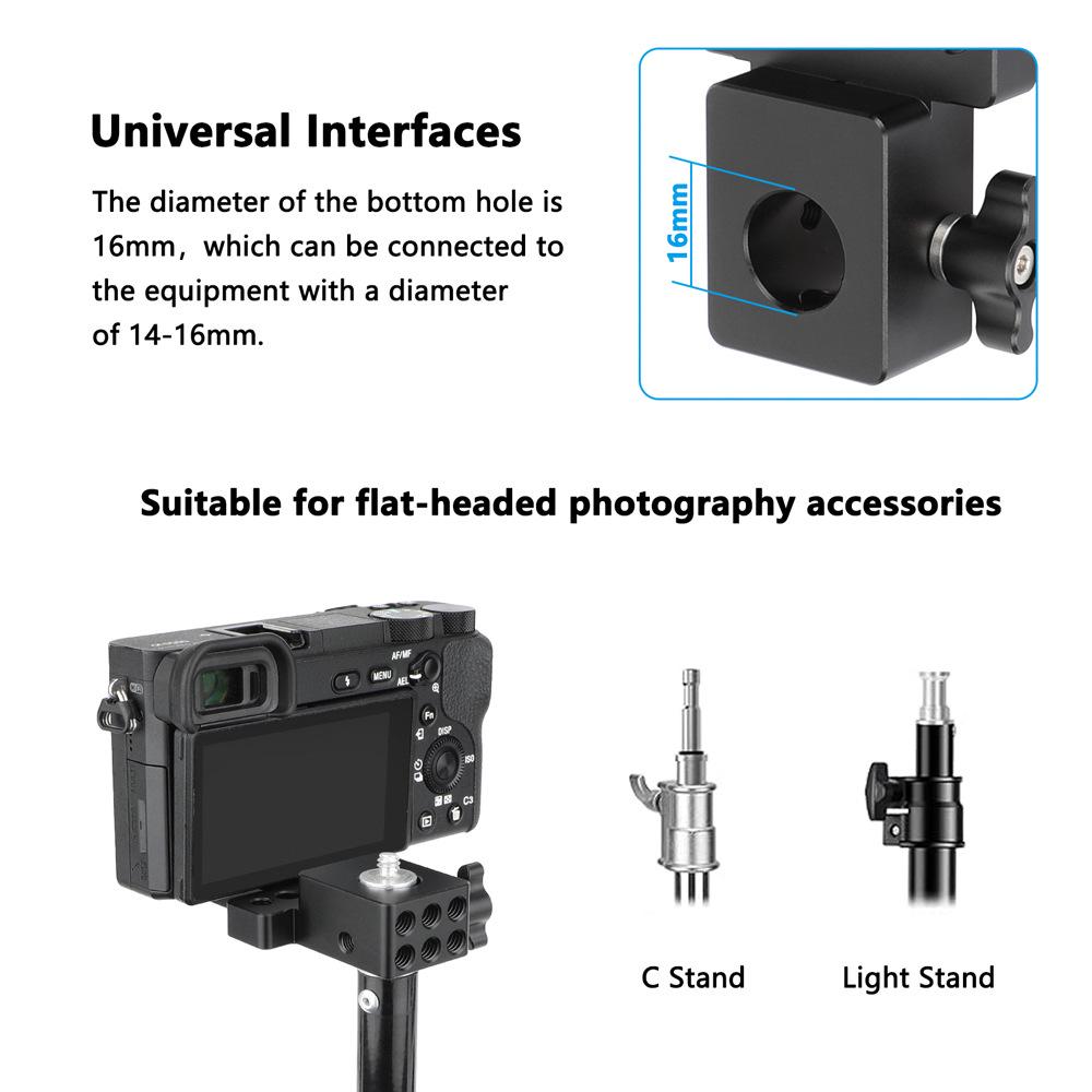 HDRIG Camera/Monitor Baseplate with 16MM Light Stand Mount for Monitor Cage 3961