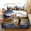 Dropshipping Bedding Sets 100% Print 3d Tiger Duvet Cover Set Double Bed Bedroom Set Beddings 3pcs Quilt Cover Pillowcase Animal