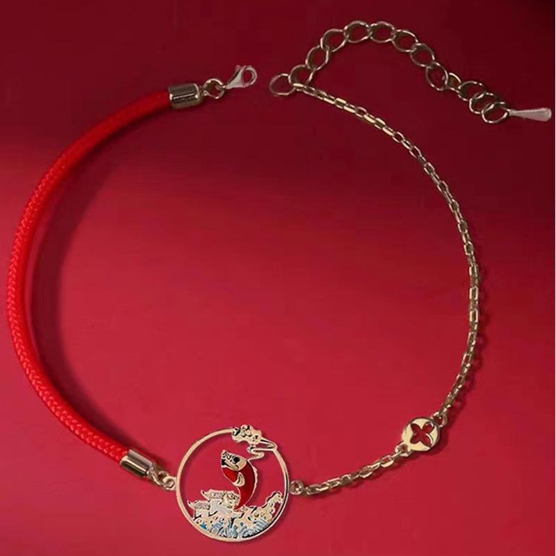 Gezeiten Kois Armband: Festliches rotes Seildesign für Frauen, Paare & Studenten – Ein Glücksbringer-Geschenk