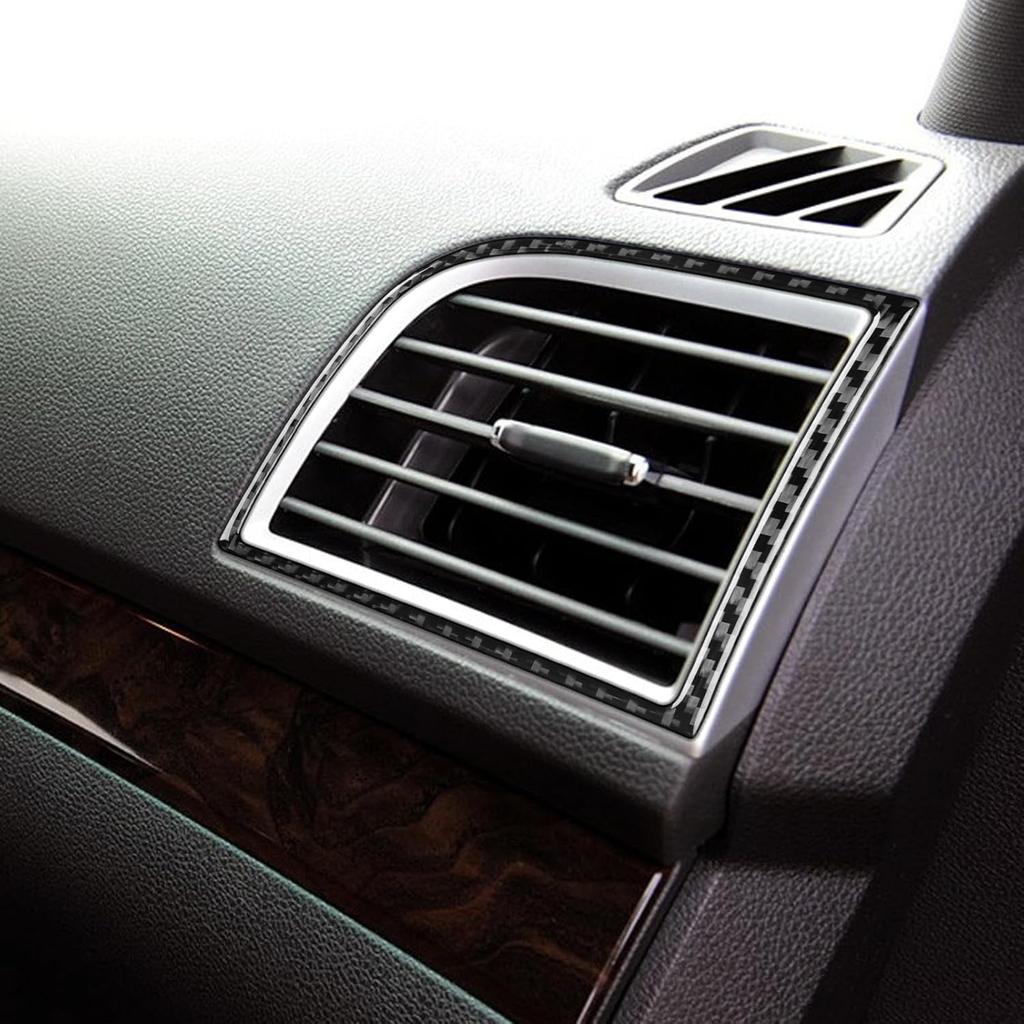 Real Carbon Fiber Dashboard Side Air Vent Cover AC Outlet Trim Interior Compatible with Ford Explorer 2011 2012 2013 2014 2015 Accessories