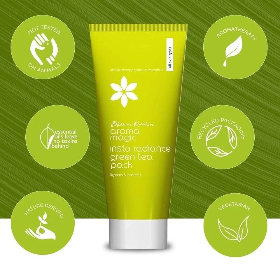 Aroma Magic Insta Radiance Green Tea Face Pack Moisturizes & Soothes 100g