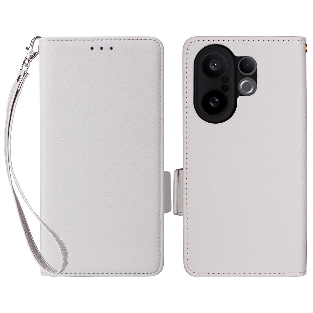 For Vivo X200 FE 5G/S30 Pro Mini 5G Case with Wrist Strap Litchi Texture PU Leather Wallet Phone Cover