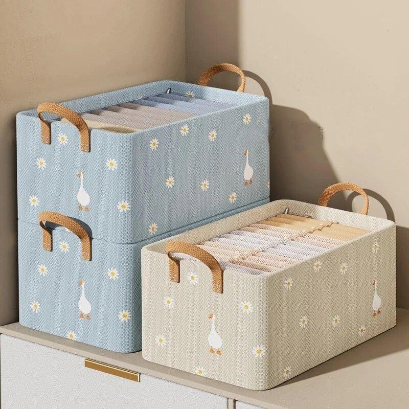 Clothes Storage Box Household Wardrobe Organizer Jeans Divider Storage Box Foldable Storage Basket Underwear Socks Artifact Box