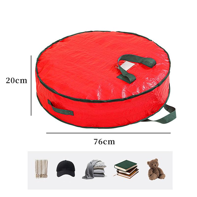 Christmas Wreath Storage Bag Artificial Wreath Organizer Round Storage Bag Dustproof And Waterproof Storage Bag