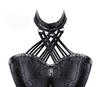 Filaeisi Steampunk 11 Steel Halter Gothic Women's Corset, Ribs, Neck, (Black, XL)