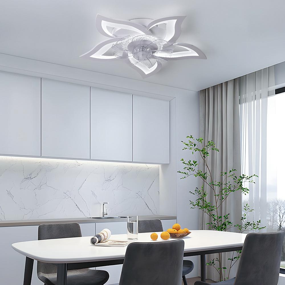 IRALAN Modern Smart Fan Light For Living Room Smart Remote Control Color Temperature Control Silent LED Ceiling lighting