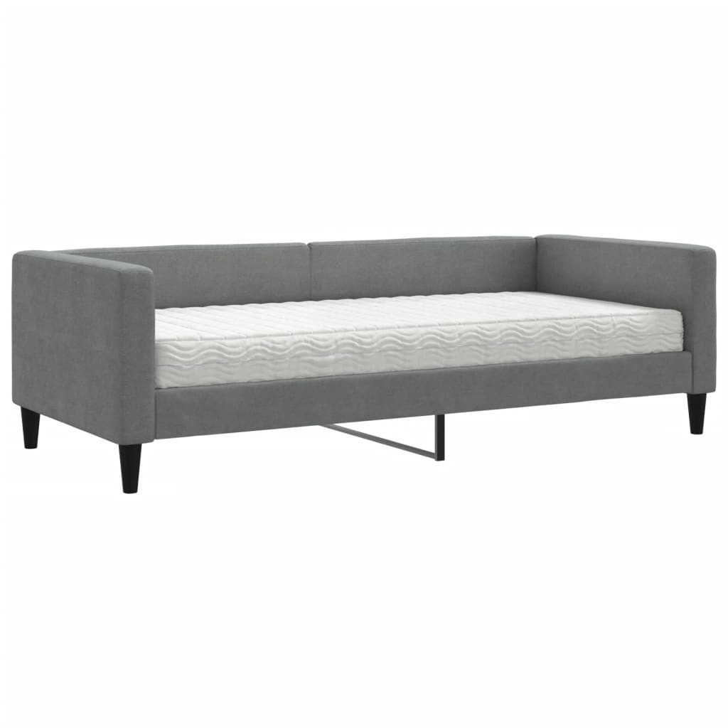 Vidaxl Sofa Z Materacem Do Spania, Ciemnoszara, 90X200 Cm, Tkanina
