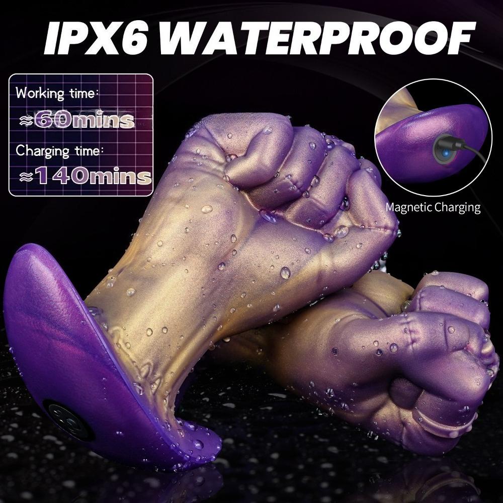 Alien Oversized Vibrating Anal Plug - Fist Shape Remote Control Silicone Toy, Large Butt Plug for Men, BDSM AV Adult Sex Toy