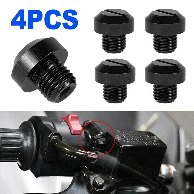 4Pcs M10 x 1.25 CNC Motorcycle Mirror Hole Blanking Plugs Screws Bolts Left Right Hand Thread Mirror Hole Caps Universal Fit israel