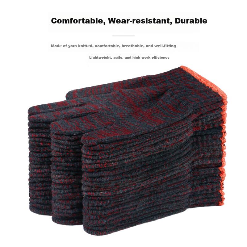 Maozheng Cotton Work Gloves, 24 Pairs, 1.3kg, Thick Cotton Yarn, Wear-Resistant, Non-Slip, for Work And Labor, Dirt-Resistant Red, Full Weight
