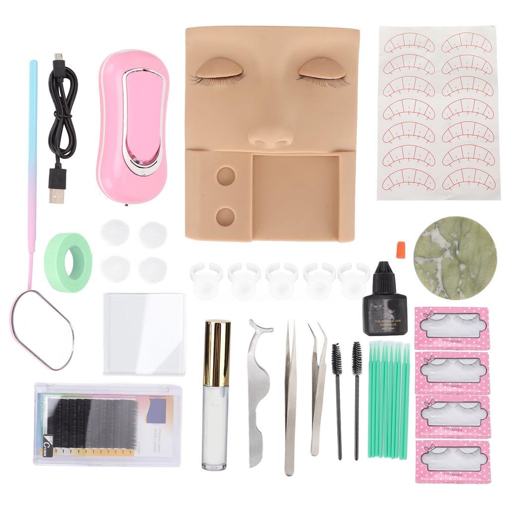 Silicone False Face Set Grafting Eyelash 3 In 1 Professional Practice Face Kit Simulate Skin