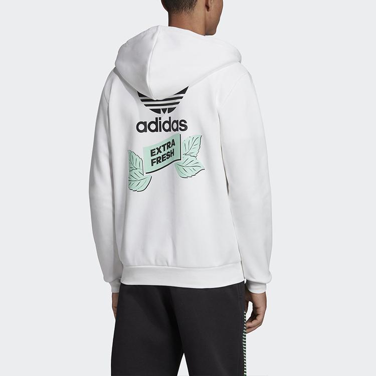 Adidas Originals Trefoil Bodega Kapuzenjacke mit durchgehendem Reißverschluss für Herren Jacken Weiß FP7703