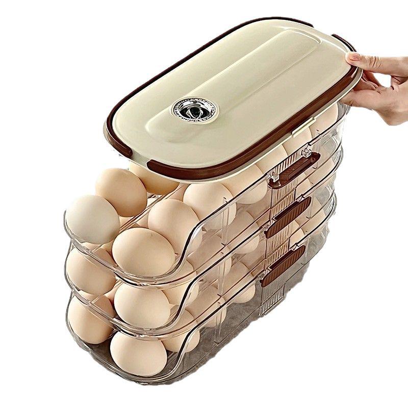 Boîte de rangement pour œufs, Organisateur de porte de réfrigérateur, Plateau roulant fraîcheur de qualité alimentaire