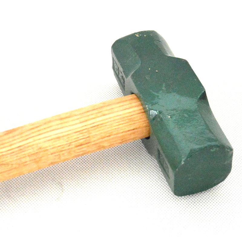 Octagonal Sledgehammer: Shockproof Plastic-Coated, Large Iron Head, PPR/Wooden Handle, for Wall Smashing & Emergency Rescue.