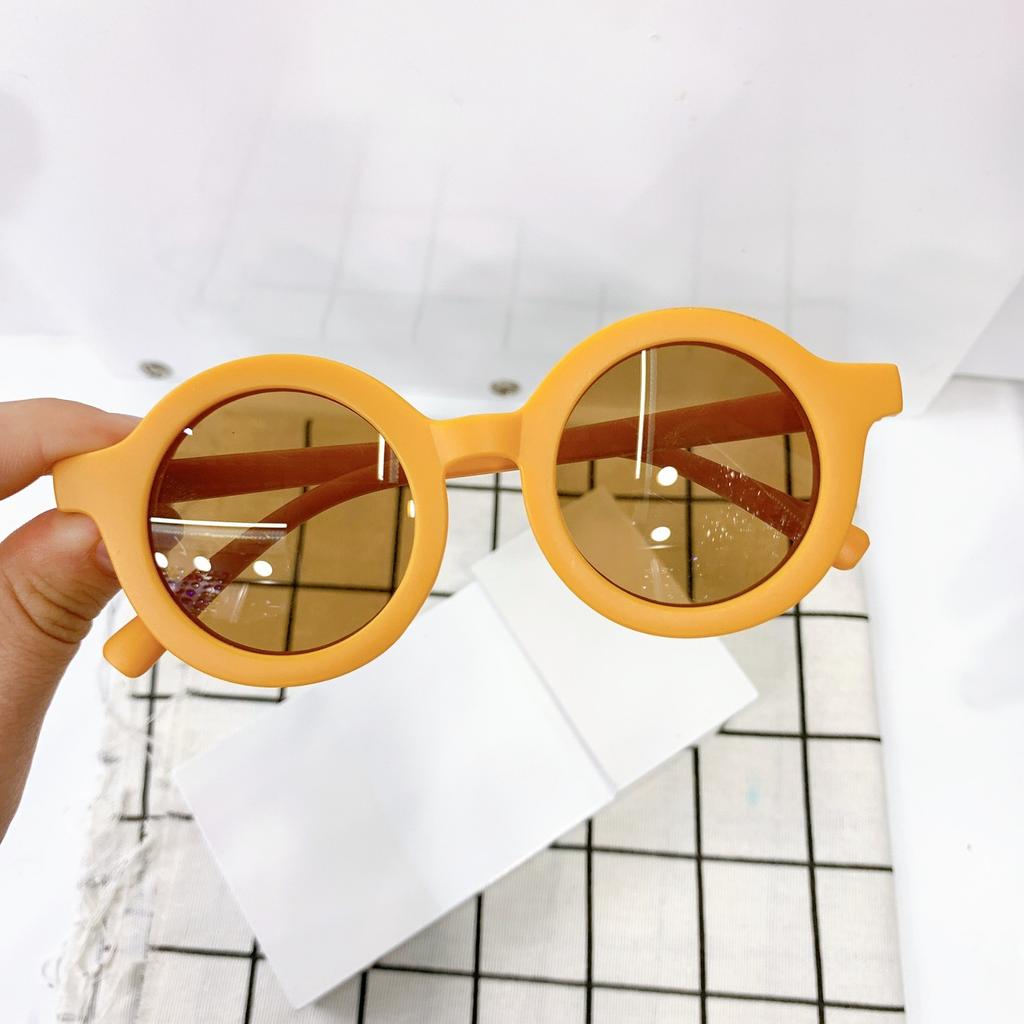 Sunglasses Retro Resin And PC Materials UV  Thick Frame Round For Kids
