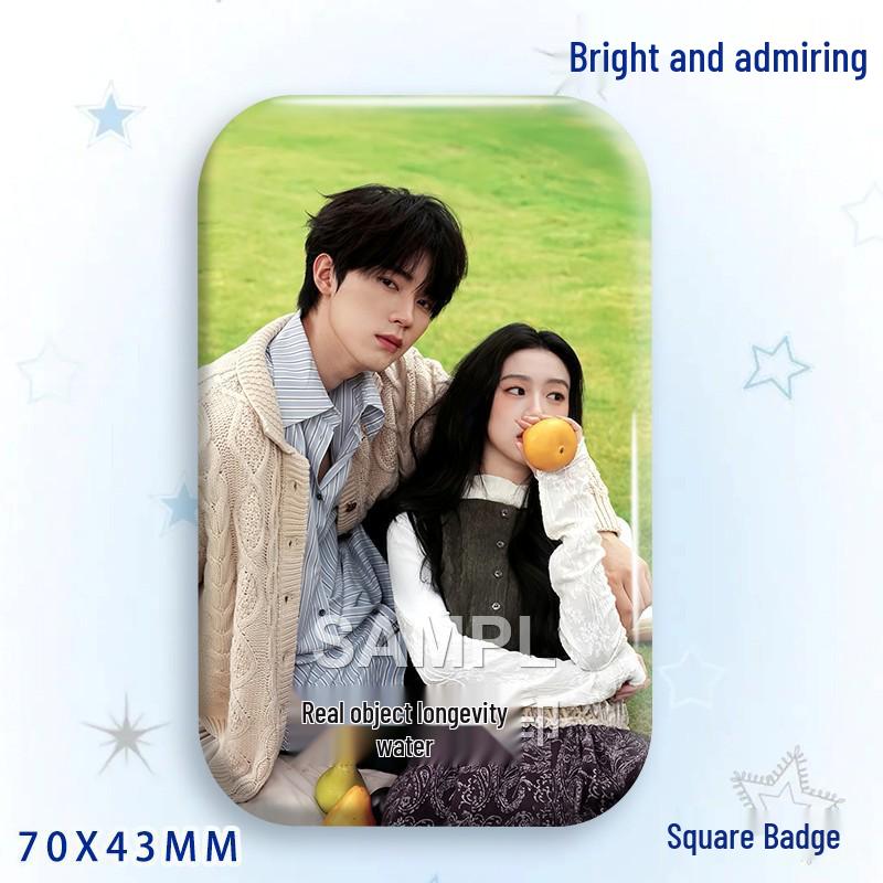 Zhou Yiran Bao Shangen Star Support Brooch: Laser-Cut Rectangle Badge 70x43MM Badge - Shiny Film изображение 12