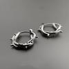Punk Silver Color Thorns Hoop Earrings for Man Women Fashion Hip Hop Metal Geometric Twisted Ear Buckles Jewelry Accessories