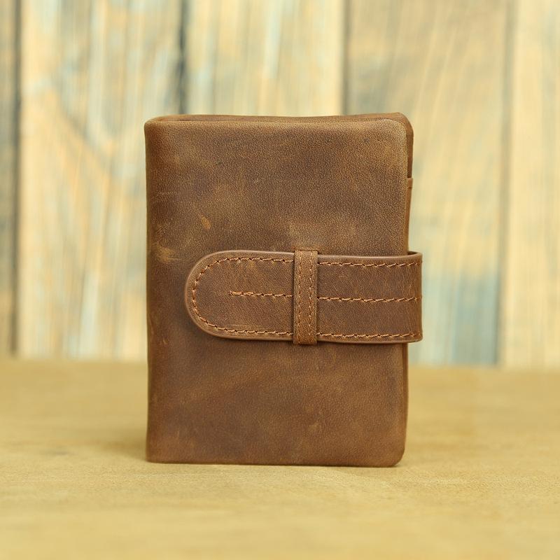 Retro Crazy Horse Leder Geldbörse Erste Schicht Rindsleder Herren Geldbörse Lang und Kurz Leder Multi-Karten Damen Geldbörse